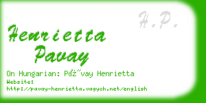 henrietta pavay business card